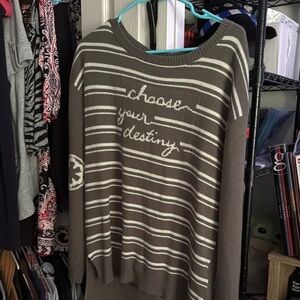 Choose Your Destiny Striped Brown Sweater